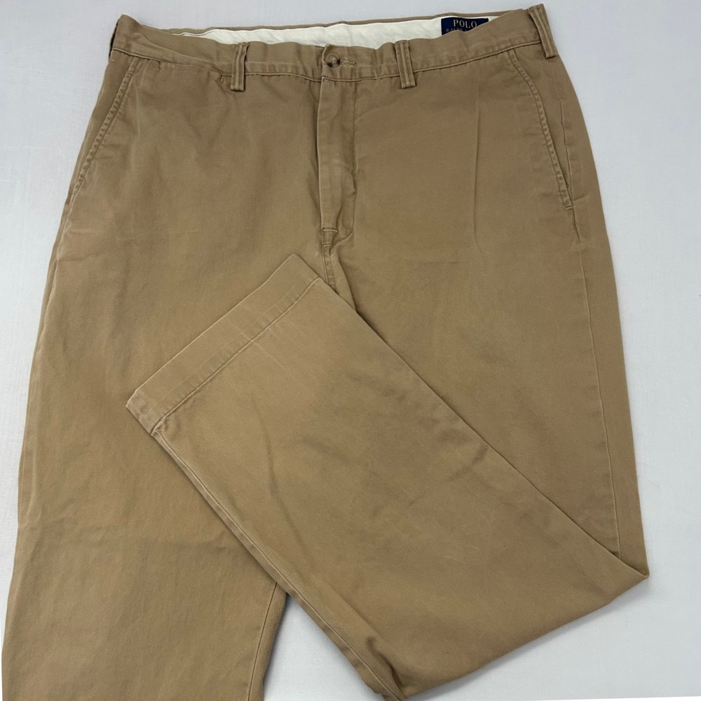 Polo Ralph Lauren Pants Mens 34 Tan Khakis Twill Chino Classic Fit Cotton Casual